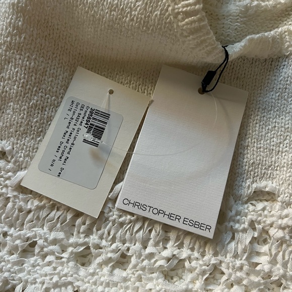 Christopher Esber Crochet Maxi Dress White NWT L Large - Picture 9 of 13